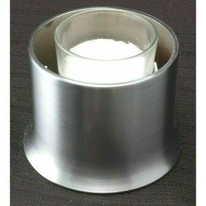 Ambria Votive Candle Holder Round Silver Colored Metal